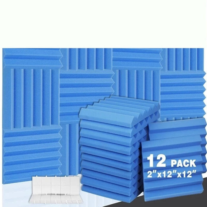 12 Pcs Acoustic Soundproofing Studio Acoustic Foam Home Decoration Sound Proof Wall Panels Ceiling Door High Density Studio Foam