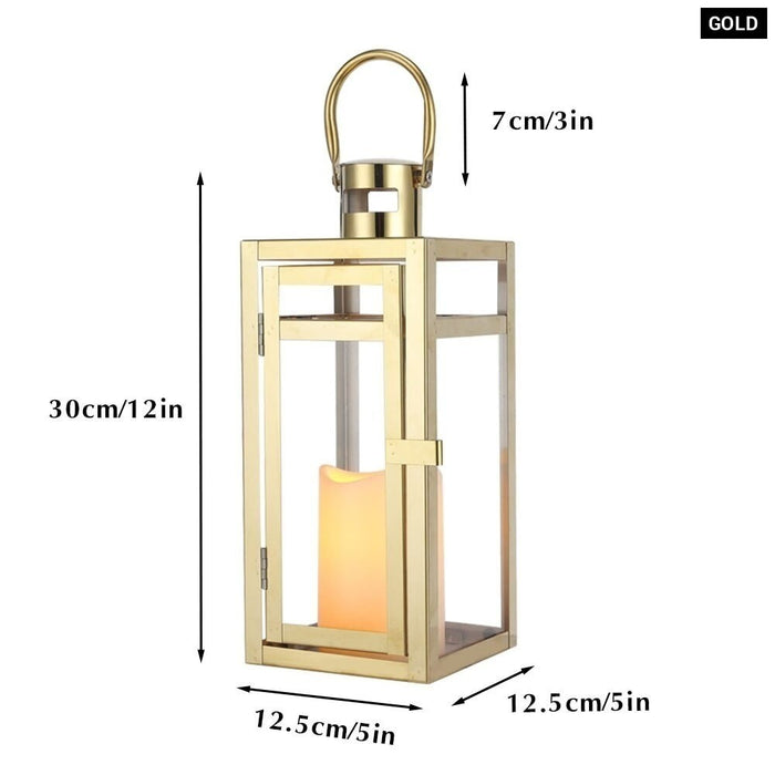 Rose Gold Candle Hanging Lantern for Indoor Outdoor Home Decor