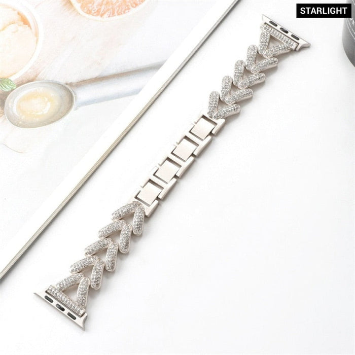 Diamond Steel Luxury Chain Strap Case Bracelet for iWatch