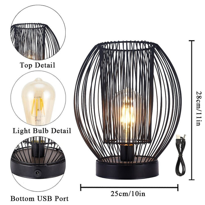 Metal Cordless Table Lamp With Usb Power Connection For Gme