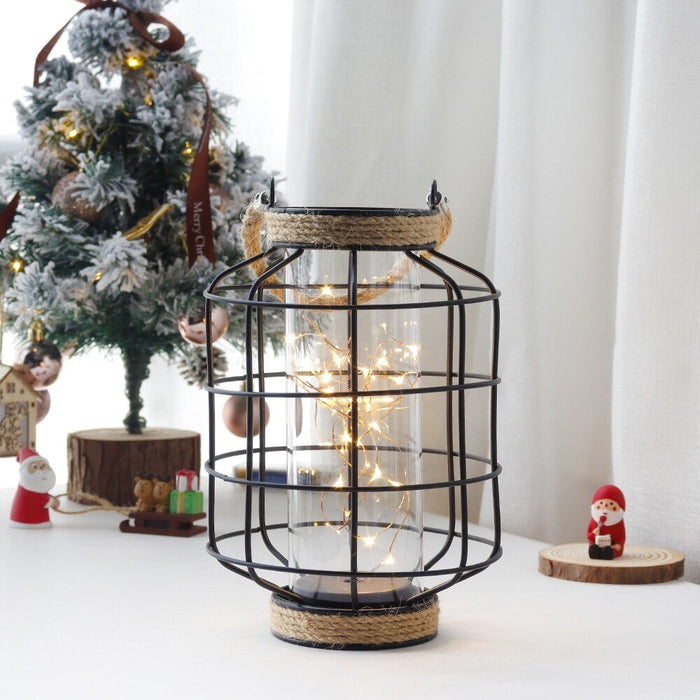 Metal Battery Powered Led Hanging Lamp For Home Decor