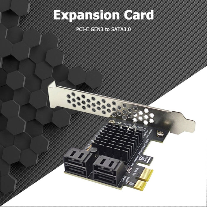 4 Port SATA III PCIe Expansion Card 6Gbps SATA 3.0 to PCI-e 1X Controller Card PCI Express Adapter Converter with Bracket