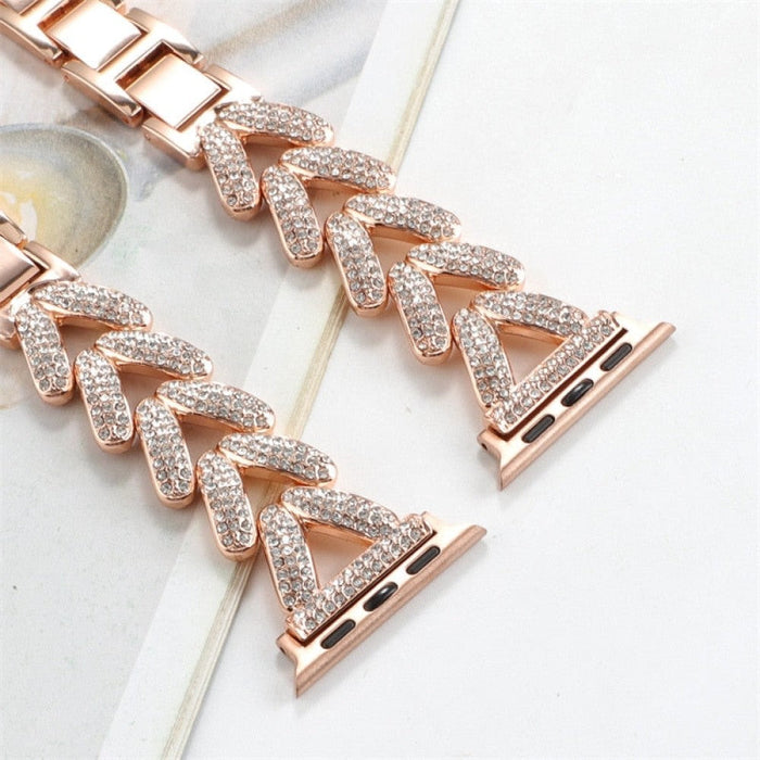 Diamond Steel Luxury Chain Strap Case Bracelet for iWatch