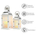 2pcs Wooden Hanging Candle Lantern With Stainless Steel