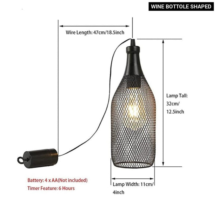 Cordless Battery Operated Hanging Cage Lamp For Events