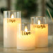 3pcs Battery Powered Flameless Led Glass Candles For Home