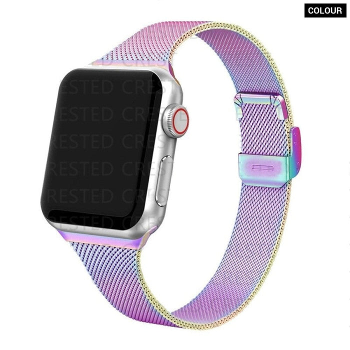 Thin Steel Milanese Loop Strap For Apple Watch