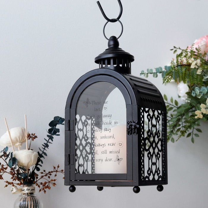 Metal Candle Holder Remembrance Lantern With Automatic Timer