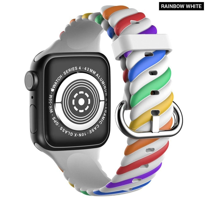 Silicone Rubber Bracelet Strap For Apple Watch