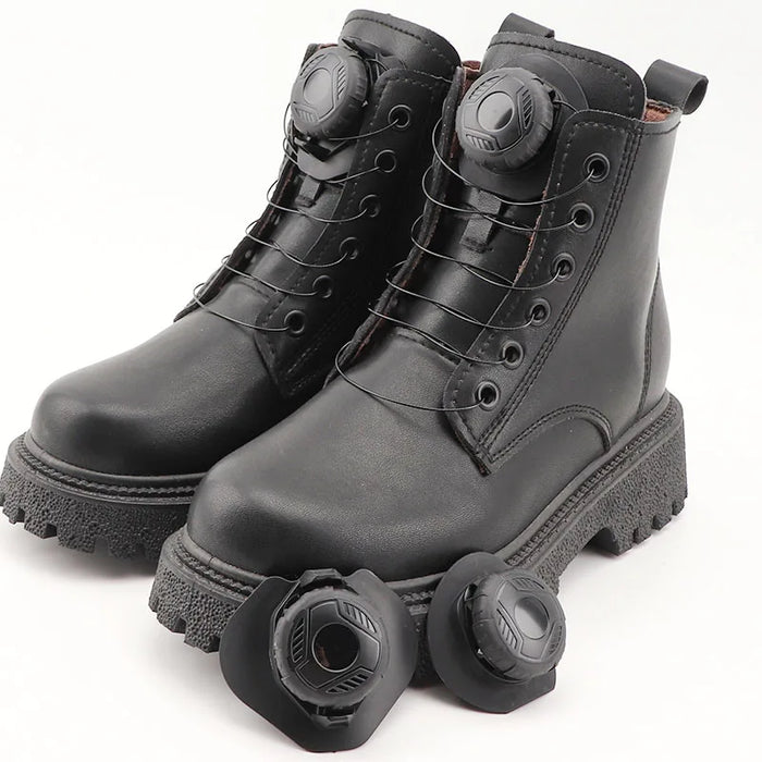 1Pair Large Swivel Buckle Without Ties Boots Automatic Shoe Laces For Kids & Adults Shoes