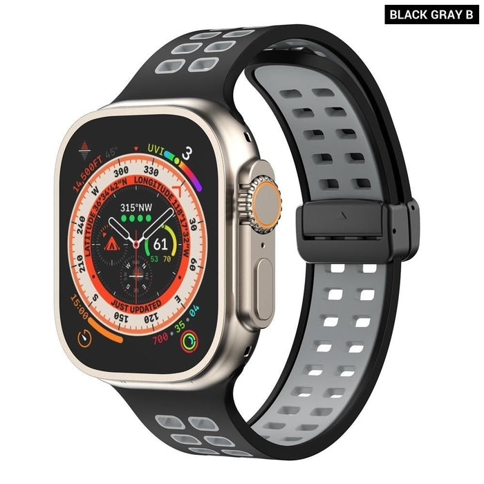 Silicone Magnetic Buckle Strap For Apple Watch