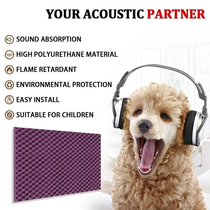 Sound Insulation Absorbing Home And Office 12pcs Egg Crate Panels Acoustic Foam Sound Proof Wall Tiles For Recoding Studio