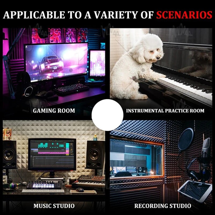 Sound Panels Wedges Soundproof Foam Padding 12pcs Egg Crate Panels Acoustic Foam Sound Proof Wall Tiles For Recoding Studio