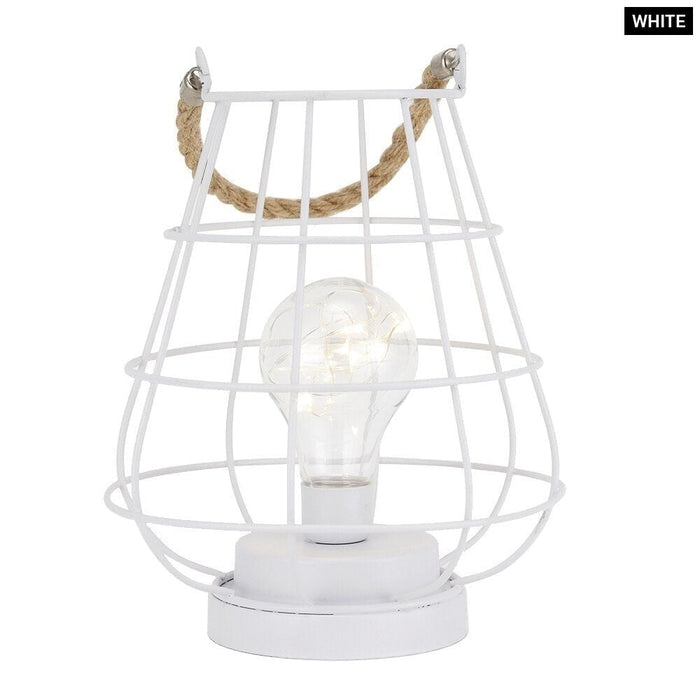 Battery Powered Decorative Cage Bulb Lamp With Bulb for Weddings Parties Home Decor