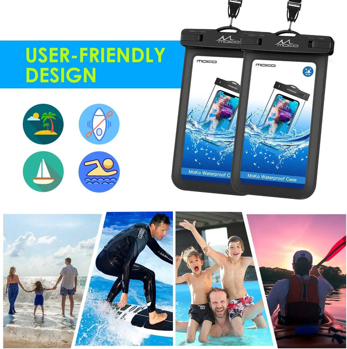 For Iphone 13/13 Pro Max/Iphone 12/12 Pro Max 2Pcs Waterproof Phone Holder Underwater Phone Dry Bag/Pouch With Lanyard