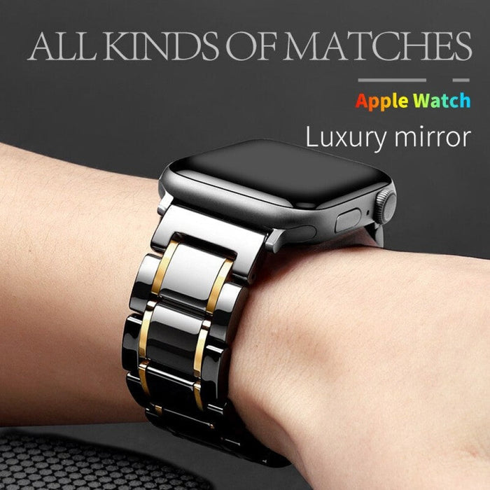 Stainless Steel Buckle Ceramic Strap for Apple Watch