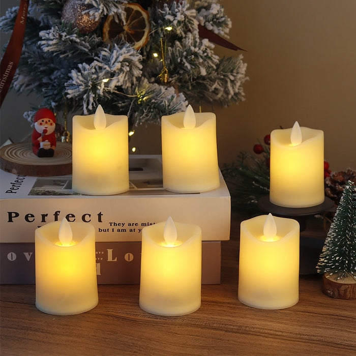 6Pcs Flameless LED Candles With Wick for Bedroom Weddings Home Decor