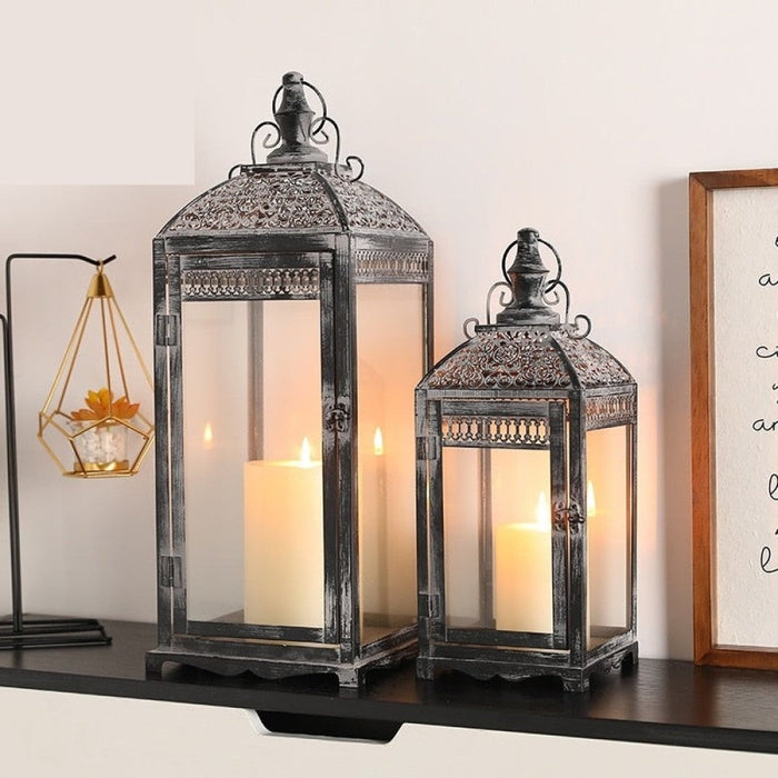 Retro Metal Candle Holders Lantern For Home Decor