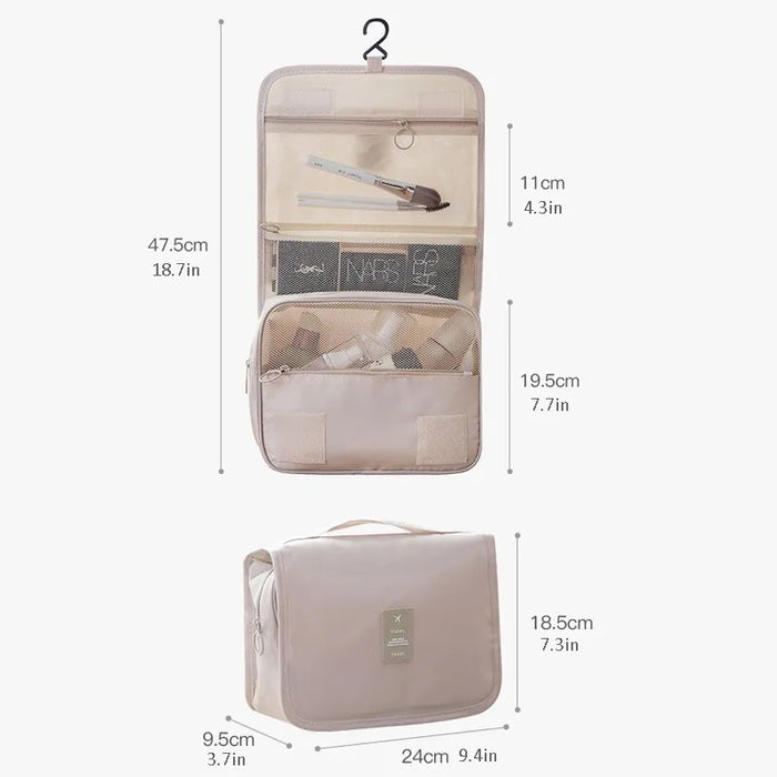 Travel Makeup Bag Toiletries Organizer Waterproof Storage Neceser With Hook For Women