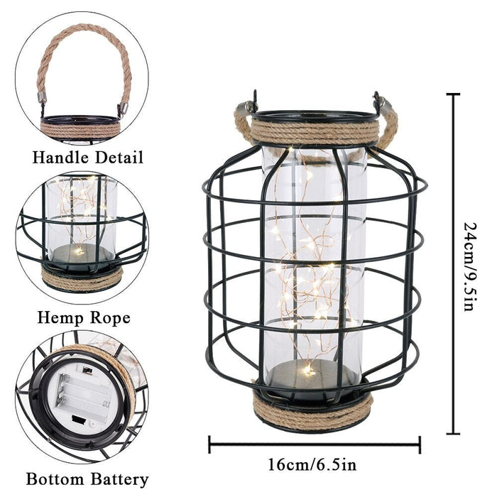 Metal Battery Powered Led Hanging Lamp For Home Decor