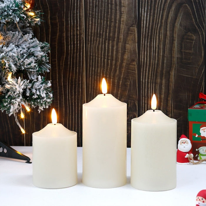 3Pcs Flameless Flickering LED Battery Candle For Home Wedding Christmas Party