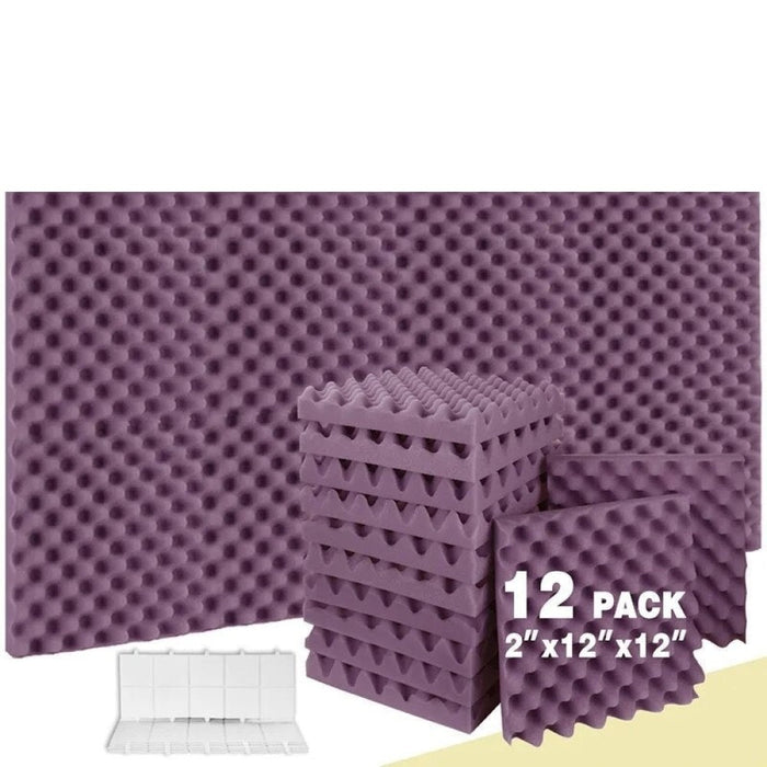 Sound Insulation Absorbing Home And Office 12pcs Egg Crate Panels Acoustic Foam Sound Proof Wall Tiles For Recoding Studio