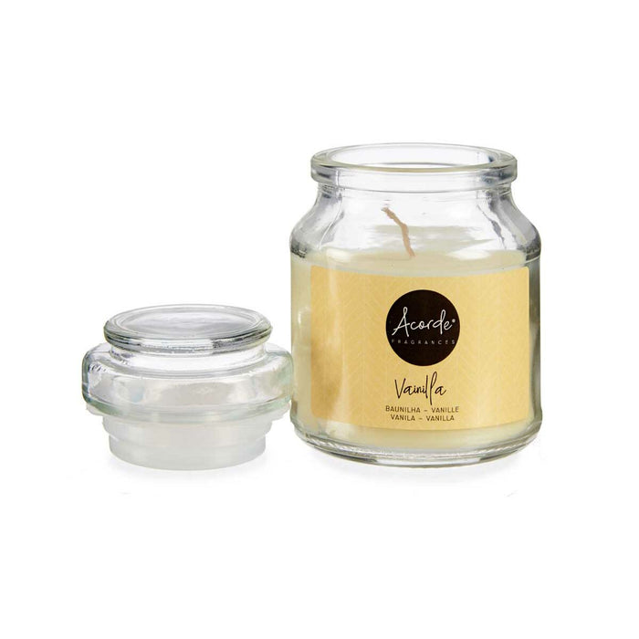 Scented Candle Vanilla Beige Glass Wax 7 X 10 X 7 Cm 12 Units