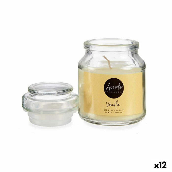 Scented Candle Vanilla Beige Glass Wax 7 X 10 X 7 Cm 12 Units