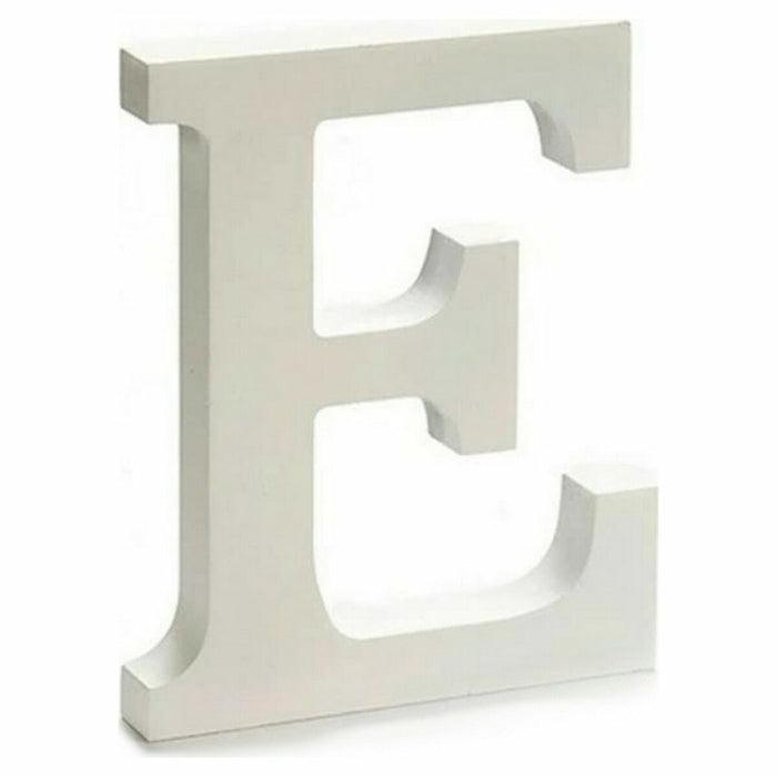 Letter E Wood White 1.8 X 21 X 17 Cm 12 Units