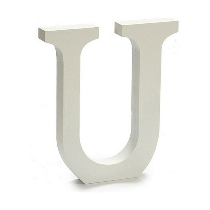 Letter U Wood White 1.8 X 21 X 17 Cm 12 Units