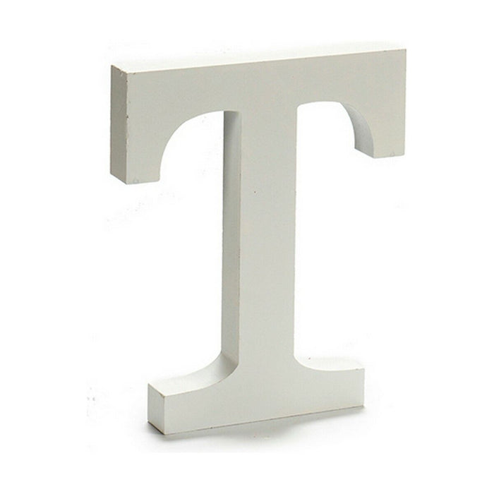 Letter T Wood White 1.8 X 21 X 17 Cm 12 Units