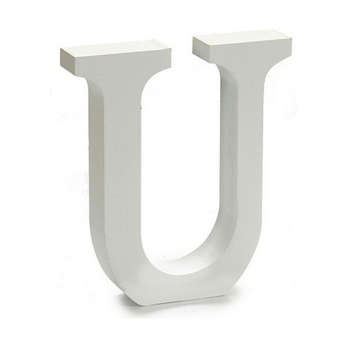 Letter U Wood White 2 X 16 X 14.5 Cm 24 Units