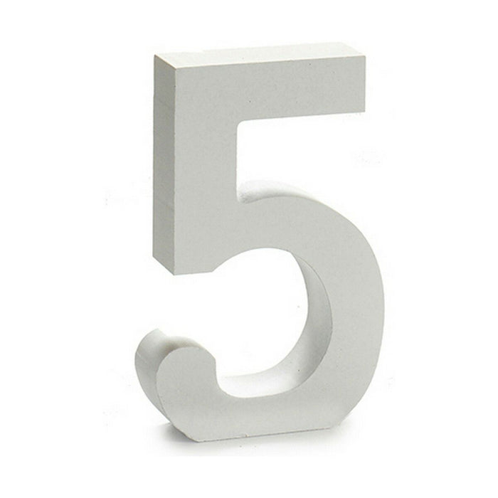 Number 5 Wood White 2 X 16 X 14.5 Cm 24 Units