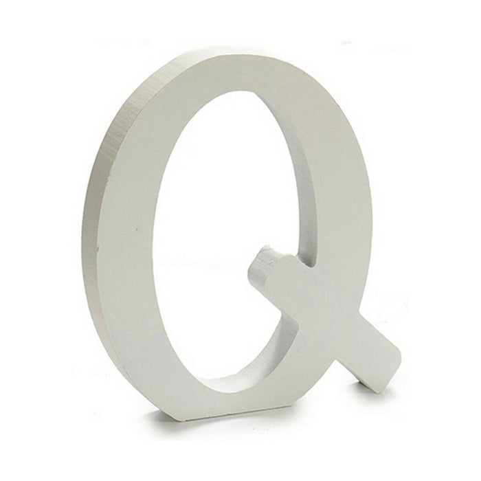 Letter Q Wood White 1.8 X 21 X 17 Cm 12 Units