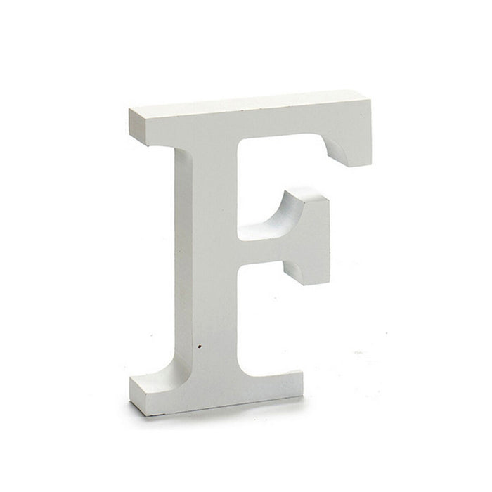 Letter F Wood White 2 X 16 X 14.5 Cm 24 Units