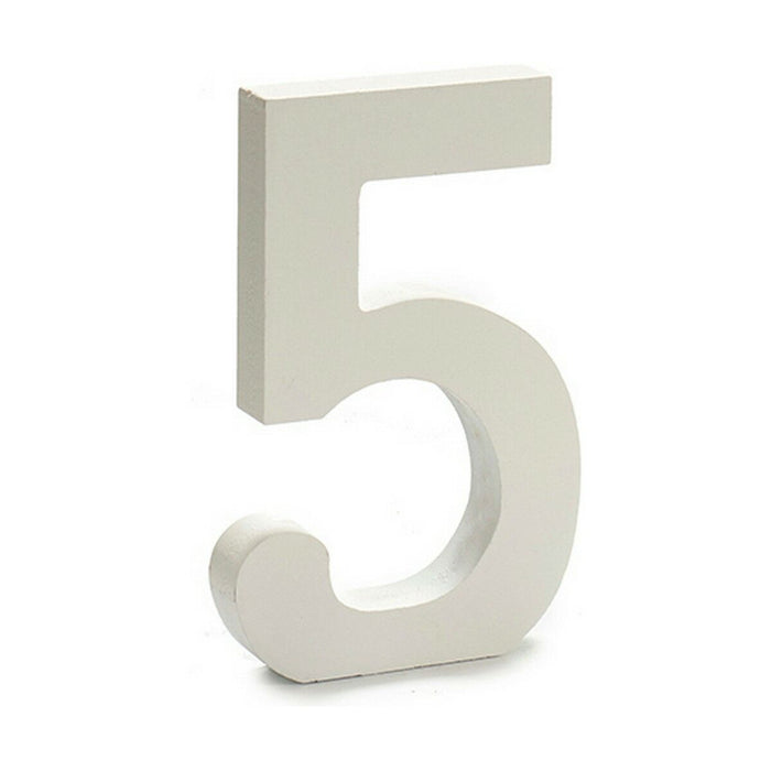 Number 5 Wood White 1.8 X 21 X 17 Cm 12 Units