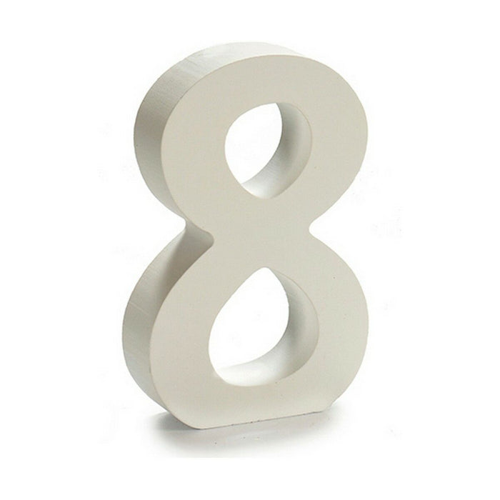 Number 8 Wood White 2 X 16 X 14.5 Cm 24 Units