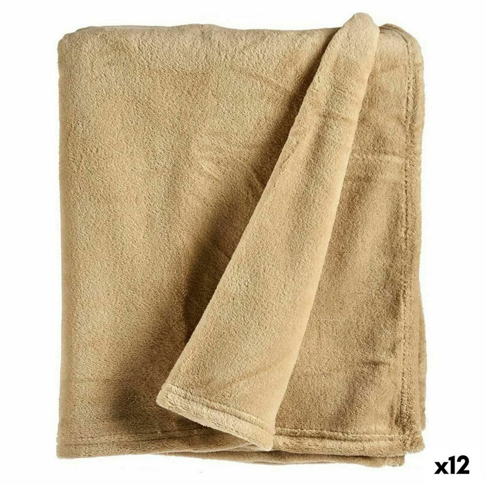 Fleece Blanket Beige 125 X 0.5 X 150 Cm 12 Units
