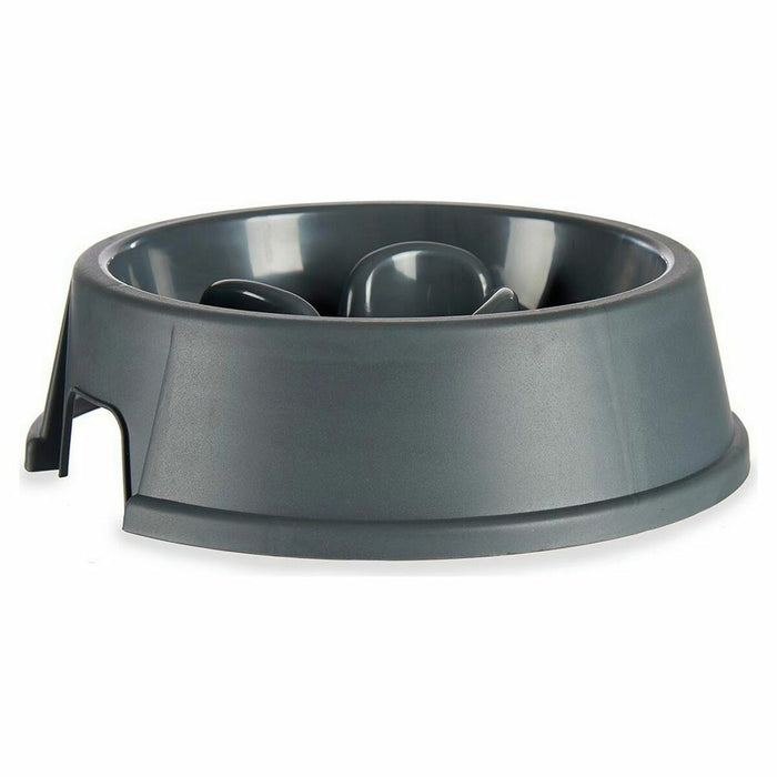 Slow Eating Food Bowl For Pets Anthracite Plastic 27 x 8 x 27 cm 12 Units