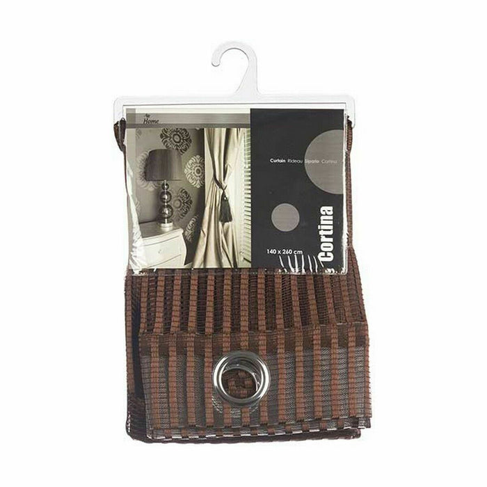Curtain 140 x 260 Cm Brown 6 Units
