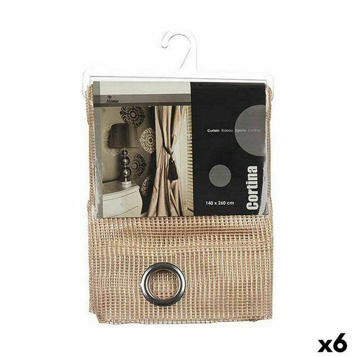Curtain 140 x 260 Cm Grille Beige 6 Units