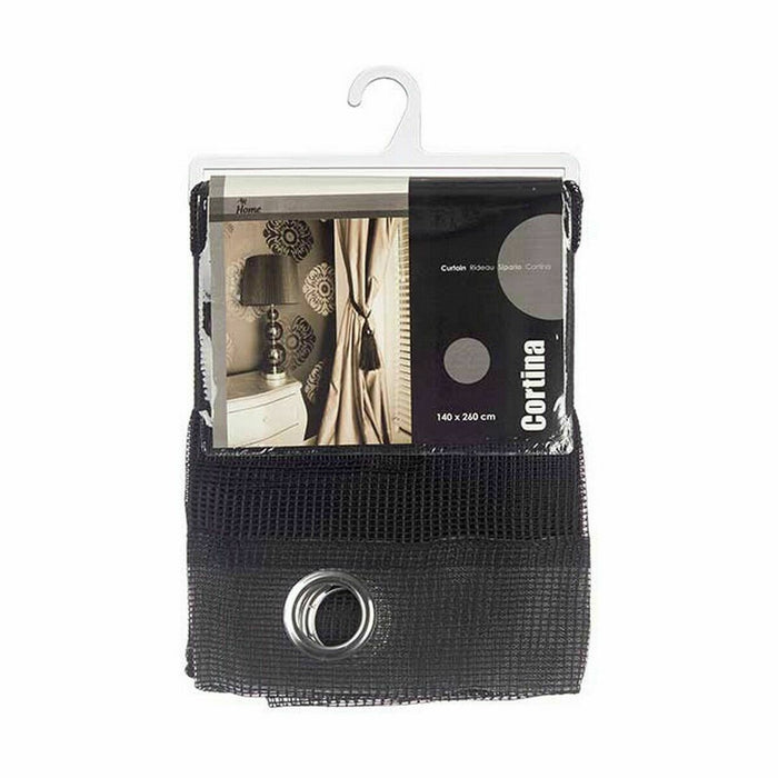Curtain 140 x 260 Cm Grille Black 6 Units