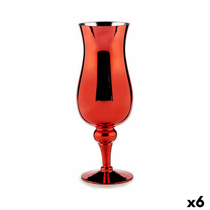 Candleholder Crystal Red 13.5 X 35 X 13.5 Cm 6 Units