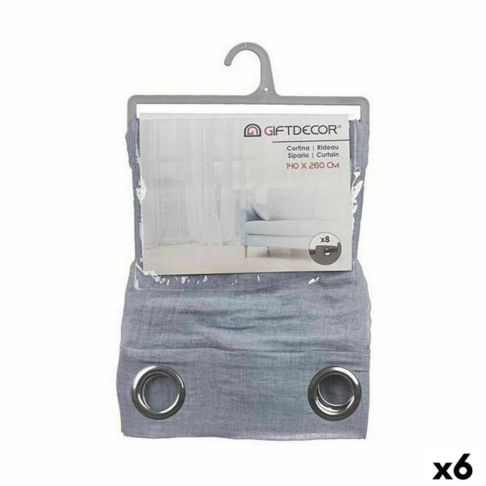 Curtain Blue 140 x 0.1 260 Cm 6 Units