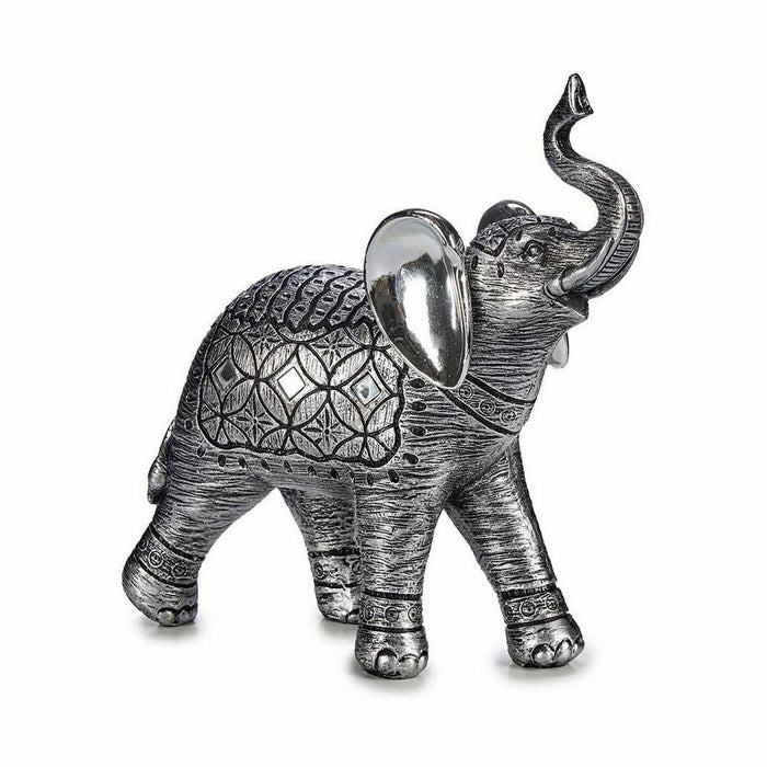 Decorative Figure Elephant Silver 27.5 X 27 X 11 Cm 4 Units