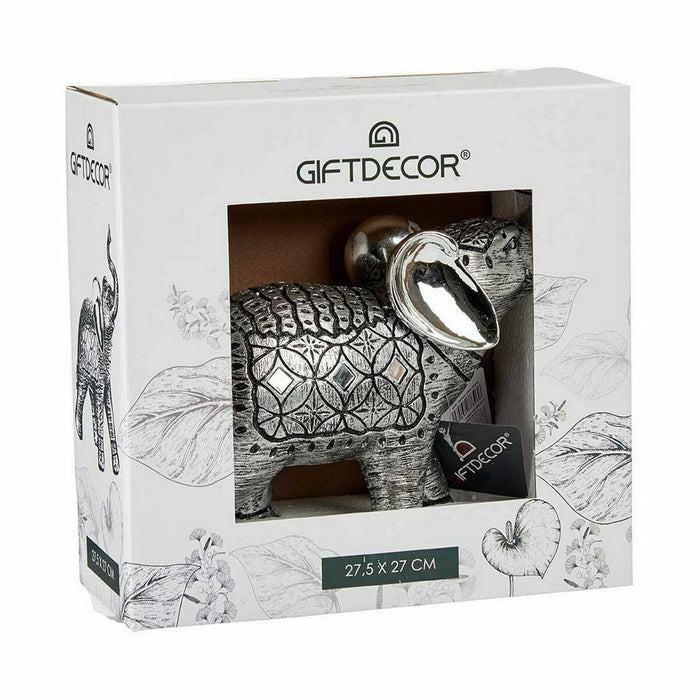 Decorative Figure Elephant Silver 27.5 X 27 X 11 Cm 4 Units