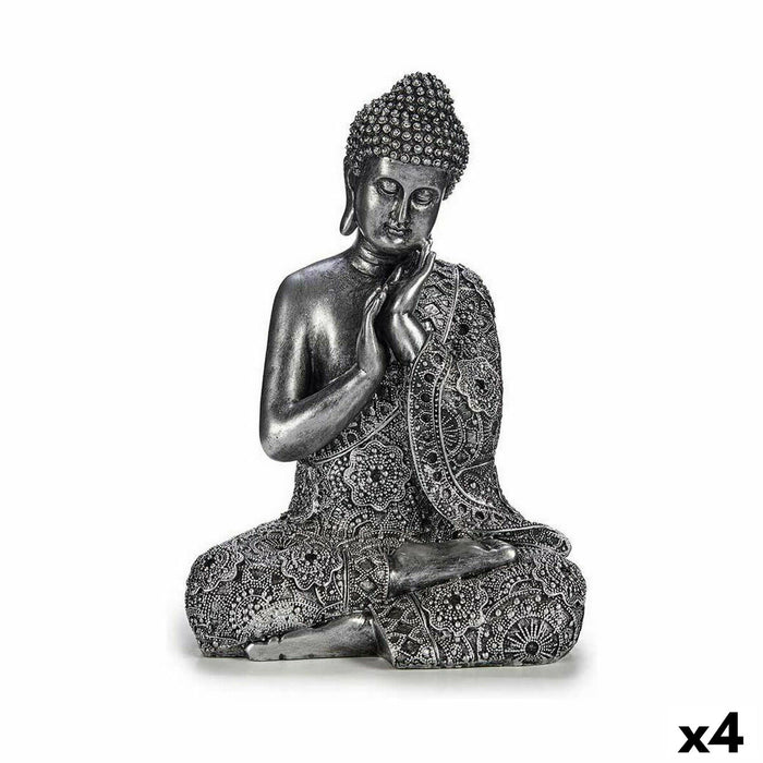 Decorative Figure Buddha Sitting Silver 22 X 33 X 18 Cm 4 Units