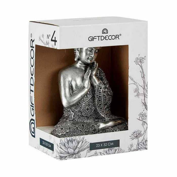 Decorative Figure Buddha Sitting Silver 22 X 33 X 18 Cm 4 Units