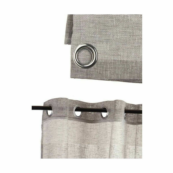 Curtain White Grey 140 x 0.1 260 Cm 6 Units
