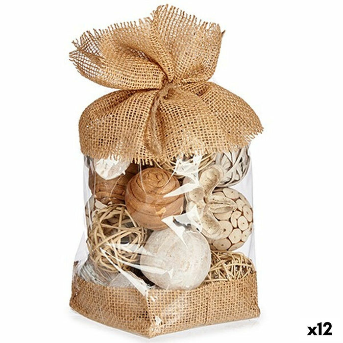 Decorative Bauble White Brown 13 x 29 Cm 12 Units